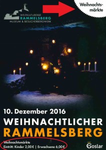 Eintrittskarte Besuch der Weihnachtsmärkte des Weihnachtlichen Rammelsberges 2016